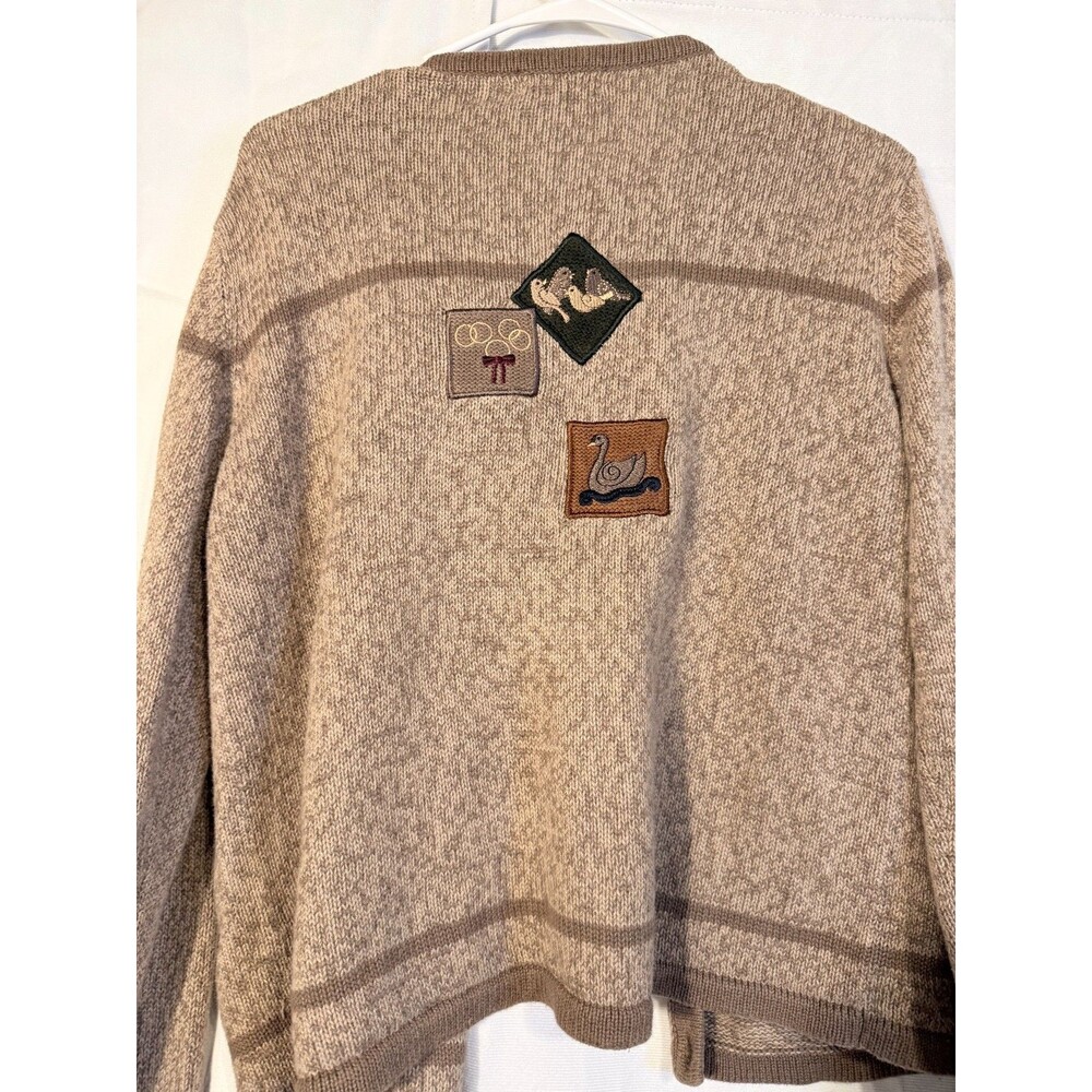 Grannycore Sweater Cardigan Birds Quirky Pattern Earthy Boho Women's Small Indie - Picture 6 of 7